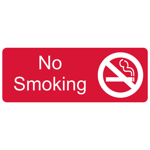 Red Engraved No Smoking Sign with Symbol EGRE-460-SYM_White_on_Red