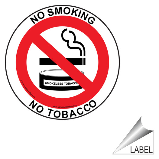 No Smoking No Tobacco Label for No Smoking Label_PROHIB_592