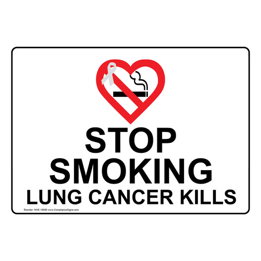Stop Smoking Lung Cancer Kills With Symbol Sign NHE-19580