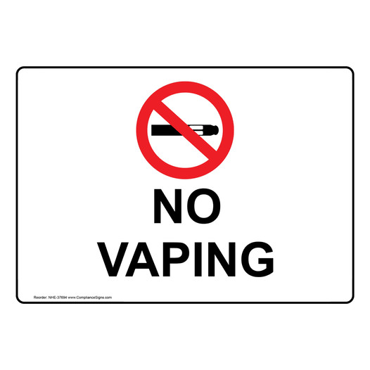 No Vaping Sign With Symbol NHE-37694