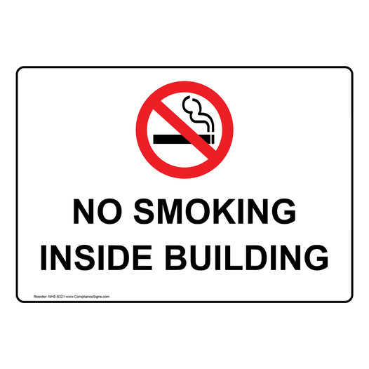 No Smoking Inside Building Sign NHE-8321