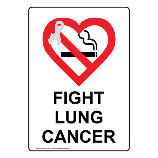 Portrait Fight Lung Cancer Sign With Symbol NHEP-19577