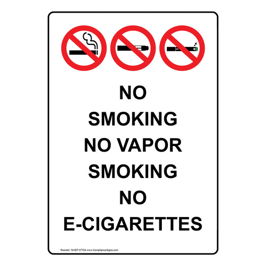 Portrait No Smoking No Vapor Smoking Sign With Symbol NHEP-37704