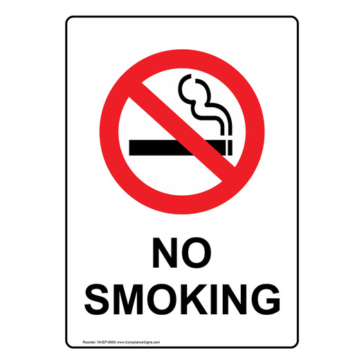 Portrait No Smoking Sign With Symbol NHEP-6895