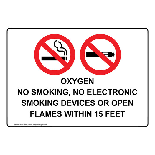 Oxygen No Smoking, No Electronic Sign With Symbol NHE-30942