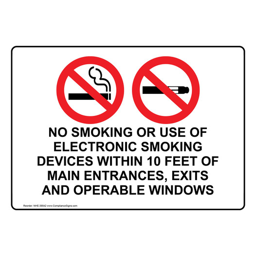 No Smoking Or Use Of Electronic Smoking Sign With Symbol NHE-39042