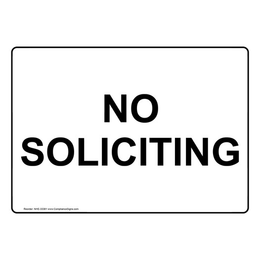 No Soliciting Sign NHE-33381
