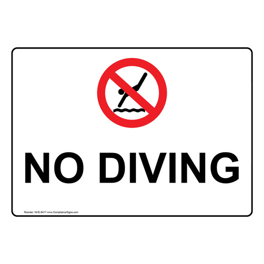No Diving Sign for Recreation NHE-9417