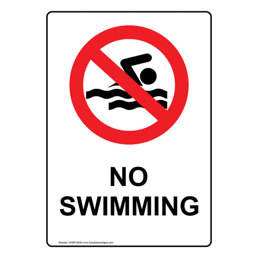 No Swimming Sign for Recreation NHEP-9420