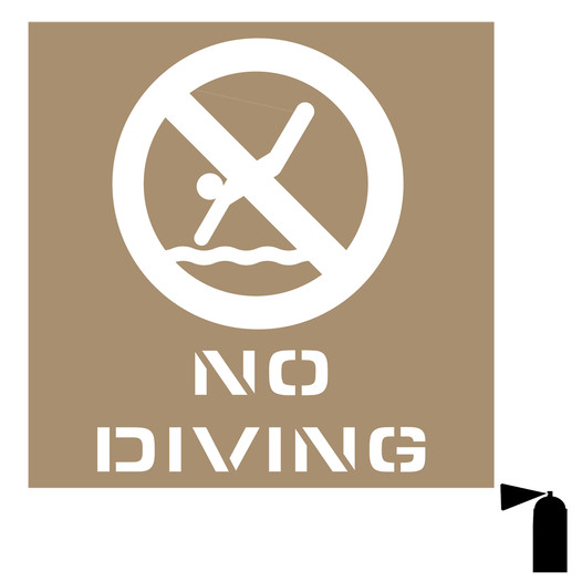 No Diving Stencil NHE-15410 No Swimming / Diving