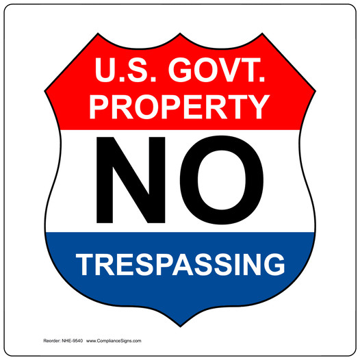 No Trespassing Sign Us Govt Property No Trespassing White 0807