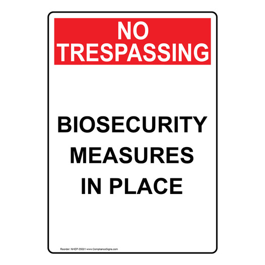 Portrait Biosecurity Measures In Place Sign NHEP-35001