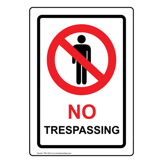 No Trespassing Sign for No Soliciting / Trespass TRE-13614