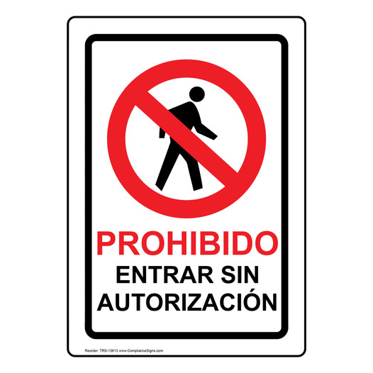 No Trespassing Spanish Sign for No Soliciting / Trespass TRS-13613