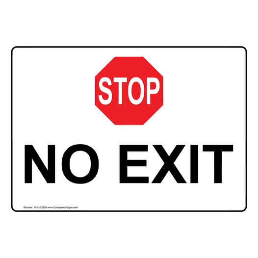 No Exit Sign With Symbol NHE-33308