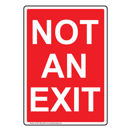 Portrait Not An Exit Sign NHEP-19654_RED