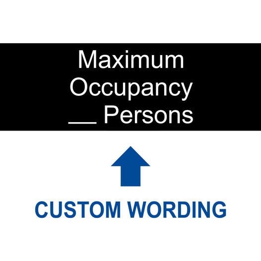 Black Engraved Maximum Occupancy _ Persons Custom Sign EGRE-CUSTOM-MAXOCC2_White_on_Black