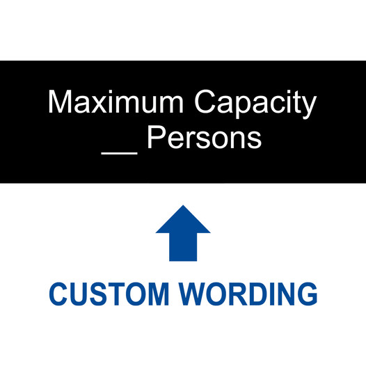 Black Engraved Maximum Capacity _ Persons Custom Sign EGRE-CUSTOM-MAXOCC3_White_on_Black