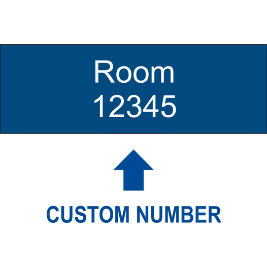 Blue Engraved Room 12345 [Custom Wording] Sign EGRE-CUSTOM-RMNUM_White_on_Blue