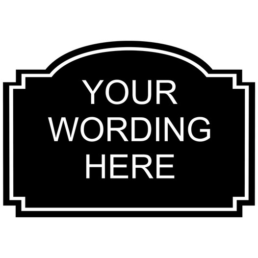 White-on-Black Custom Engraved Sign With Rounded Top