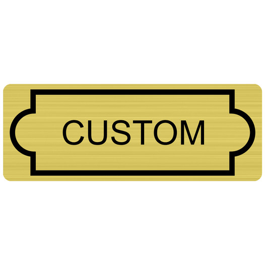 Black-on-Gold Custom Engraved Sign With Outline EGRE-CUSTOM-M6_Black_on_Gold