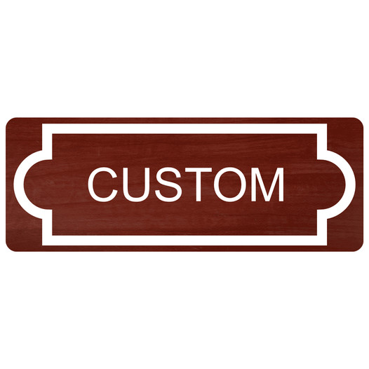 White-on-Cinnamon Custom Engraved Sign With Outline EGRE-CUSTOM-M6_White_on_Cinnamon