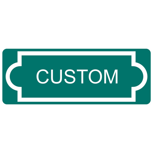 White-on-Green Custom Engraved Sign With Outline