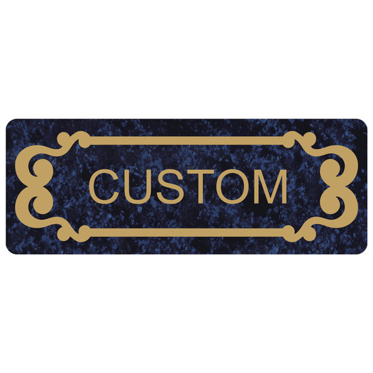 Gold-on-Celestial Blue Custom Engraved Sign With Scroll Outline EGRE-CUSTOM-M7_Gold_on_CelestialBlue