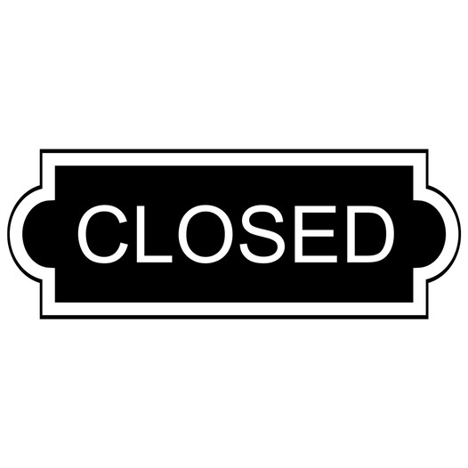 Black Engraved CLOSED Sign EGRE-17946_White_on_Black