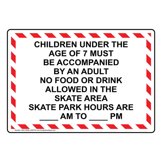Children Under The Age Of 7 Must Be Accompanied Sign NHE-33846_WRSTR