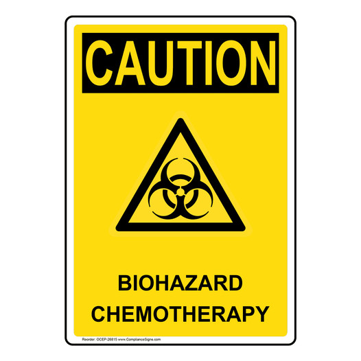 Portrait OSHA CAUTION Biohazard Sign With Symbol OCEP-26815