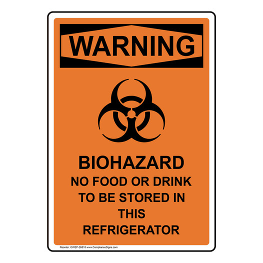 Portrait OSHA WARNING Biohazard Sign With Symbol OWEP-26818