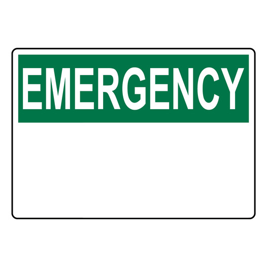 OSHA EMERGENCY Blank Write-On Sign OEE-L_BLANK