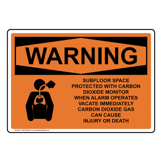 OSHA WARNING Subfloor Space Protected Sign With Symbol OWE-26924