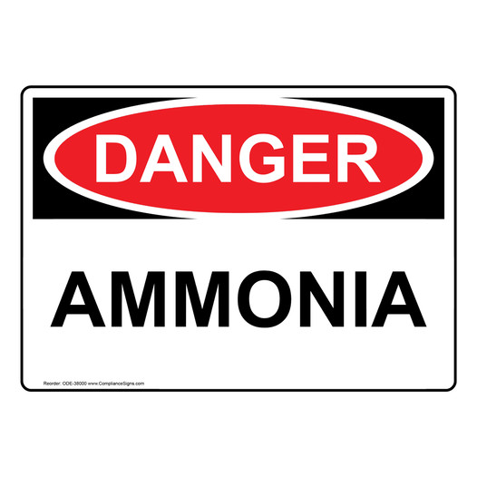 OSHA DANGER Ammonia Sign ODE-38000