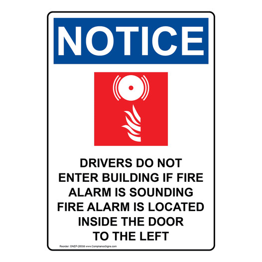 Portrait OSHA NOTICE Drivers Do Sign With Symbol ONEP-28558
