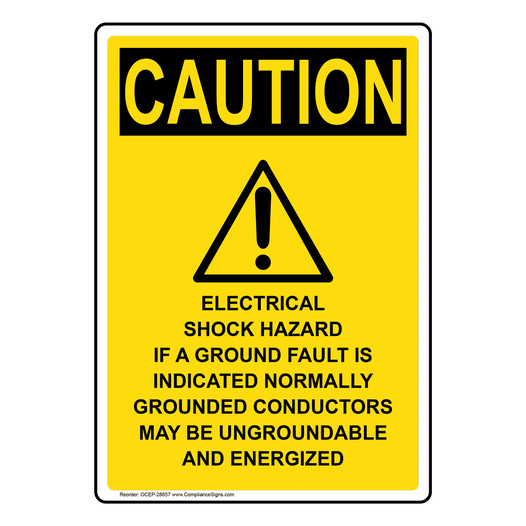 Portrait OSHA CAUTION Warning Electrical Sign With Symbol