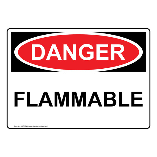 OSHA DANGER Flammable Sign