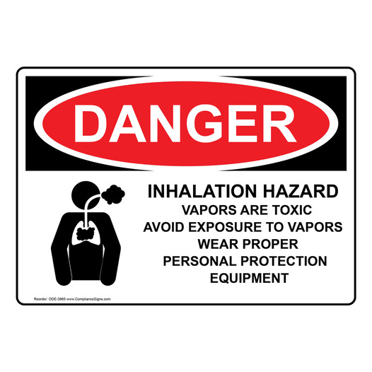 OSHA DANGER Inhalation Hazard Vapors Toxic Sign With Symbol ODE-3965