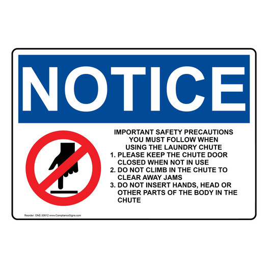OSHA NOTICE Warning!!!! Important Safety Sign With Symbol ONE-30612