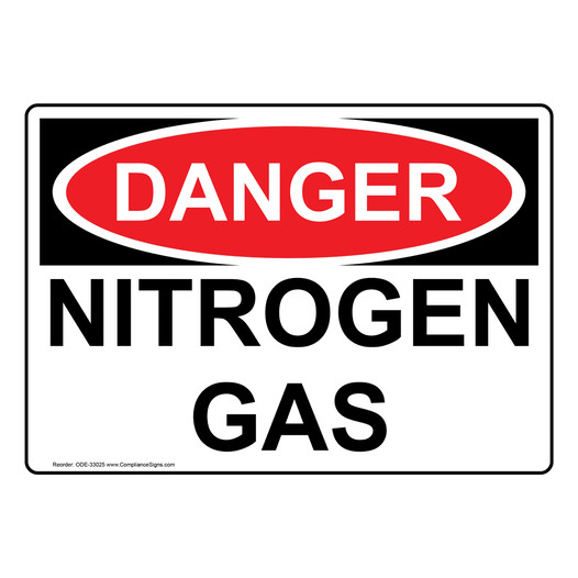 OSHA DANGER Nitrogen Gas Sign ODE-33025