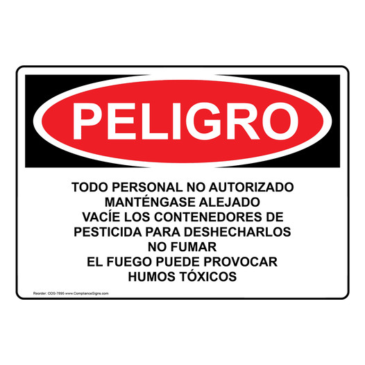 Spanish OSHA DANGER Unauthorized Personnel Keep Out Sign - ODS-7895