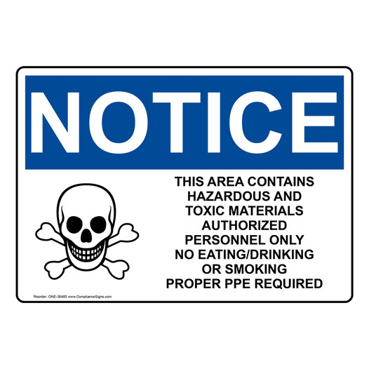 OSHA NOTICE This Area Contains Hazardous Sign With Symbol ONE-36485