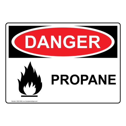 OSHA DANGER Propane Sign With Symbol ODE-5385
