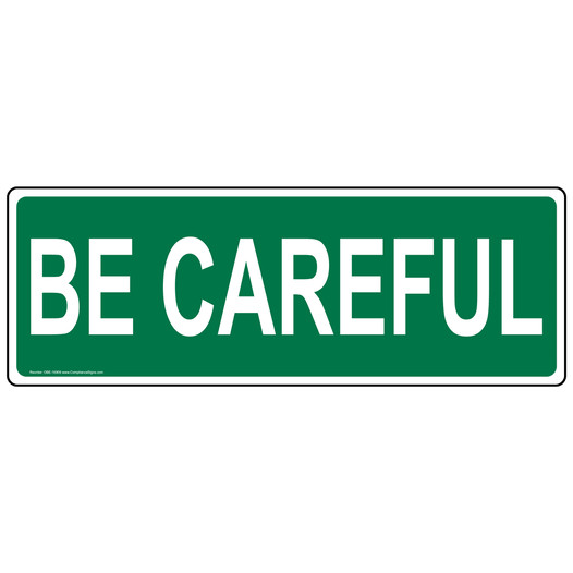 OSHA BE CAREFUL Header
