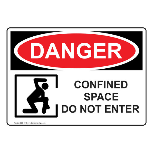 OSHA DANGER Confined Space Do Not Enter Sign With Symbol ODE-1810