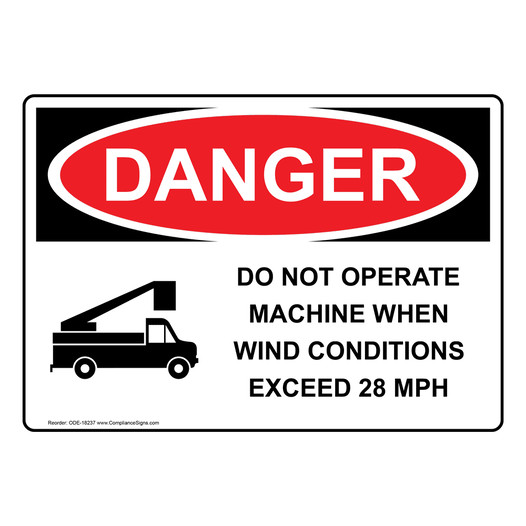 OSHA DANGER Do Not Operate Machine Sign With Symbol ODE-18237