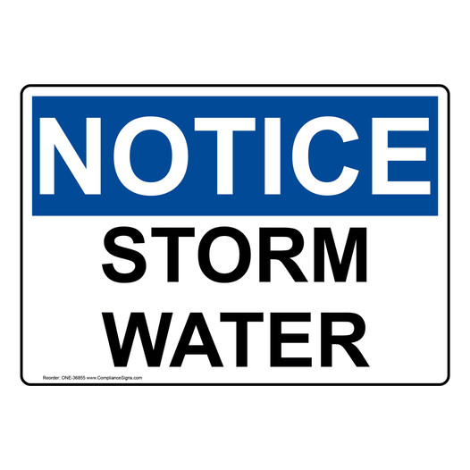 OSHA NOTICE Storm Water Sign ONE-36855