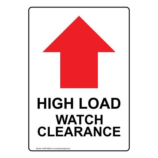 Portrait High Load Watch Clearance Sign With Symbol NHEP-28820