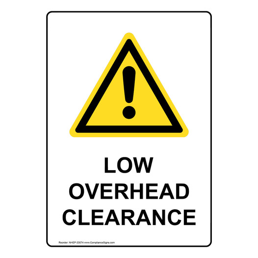 Portrait Low Overhead Clearance Sign With Symbol NHEP-33074